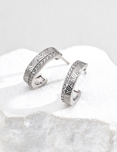 Vintage Pattern Design Zircon Earrings