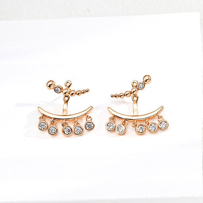 Beaded Design Zircon Earrings (Convertible Style, Not Sold Separately)
