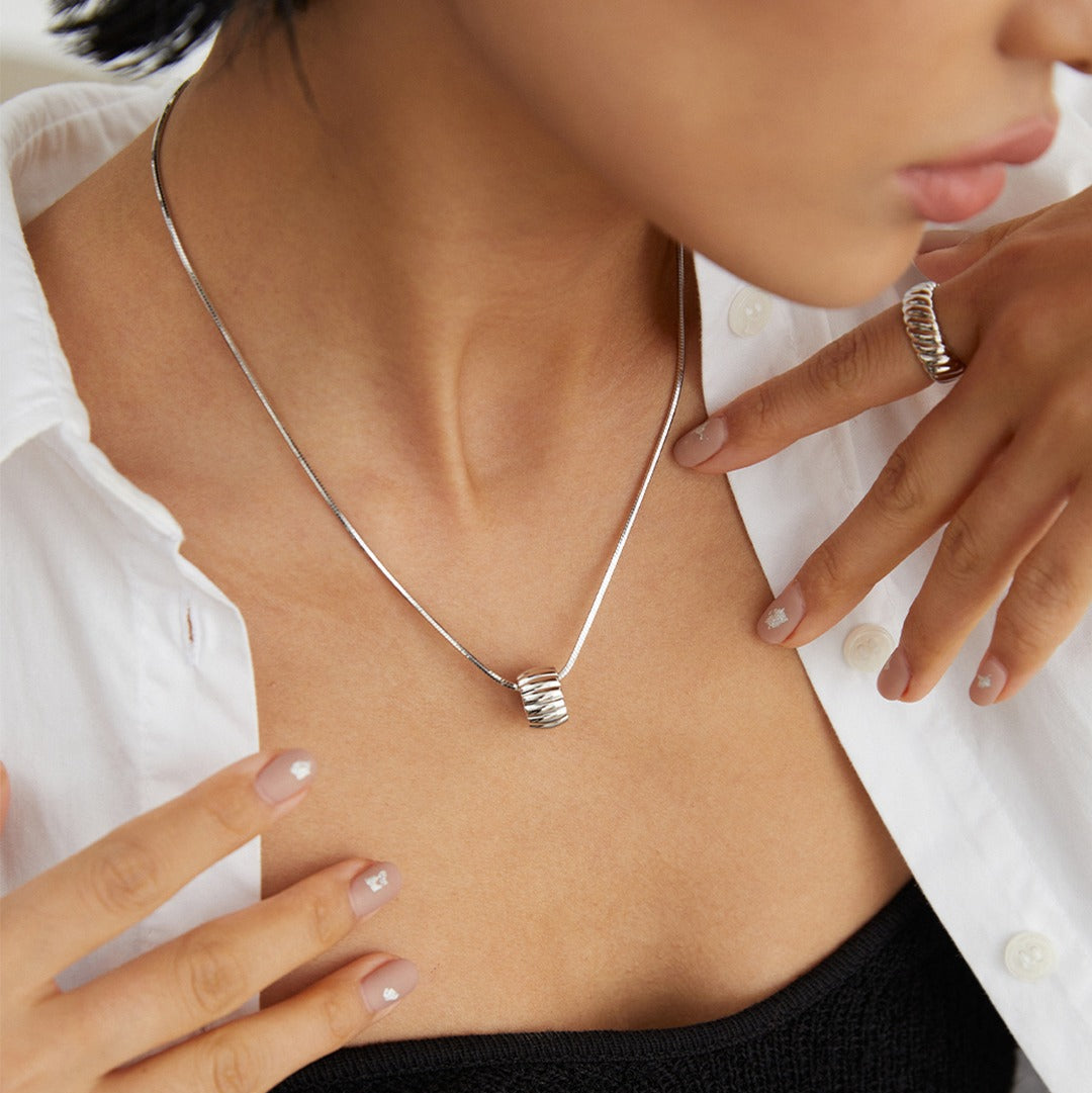 齒輪系列開口戒指（可調節） | S925純銀金色與銀色