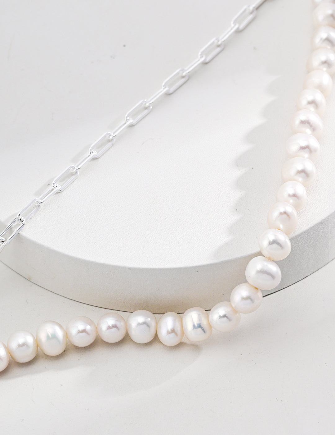 Pearl Reshape Necklace | S925 Silver Adjustable