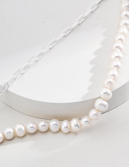 Pearl Reshape Necklace | S925 Silver Adjustable