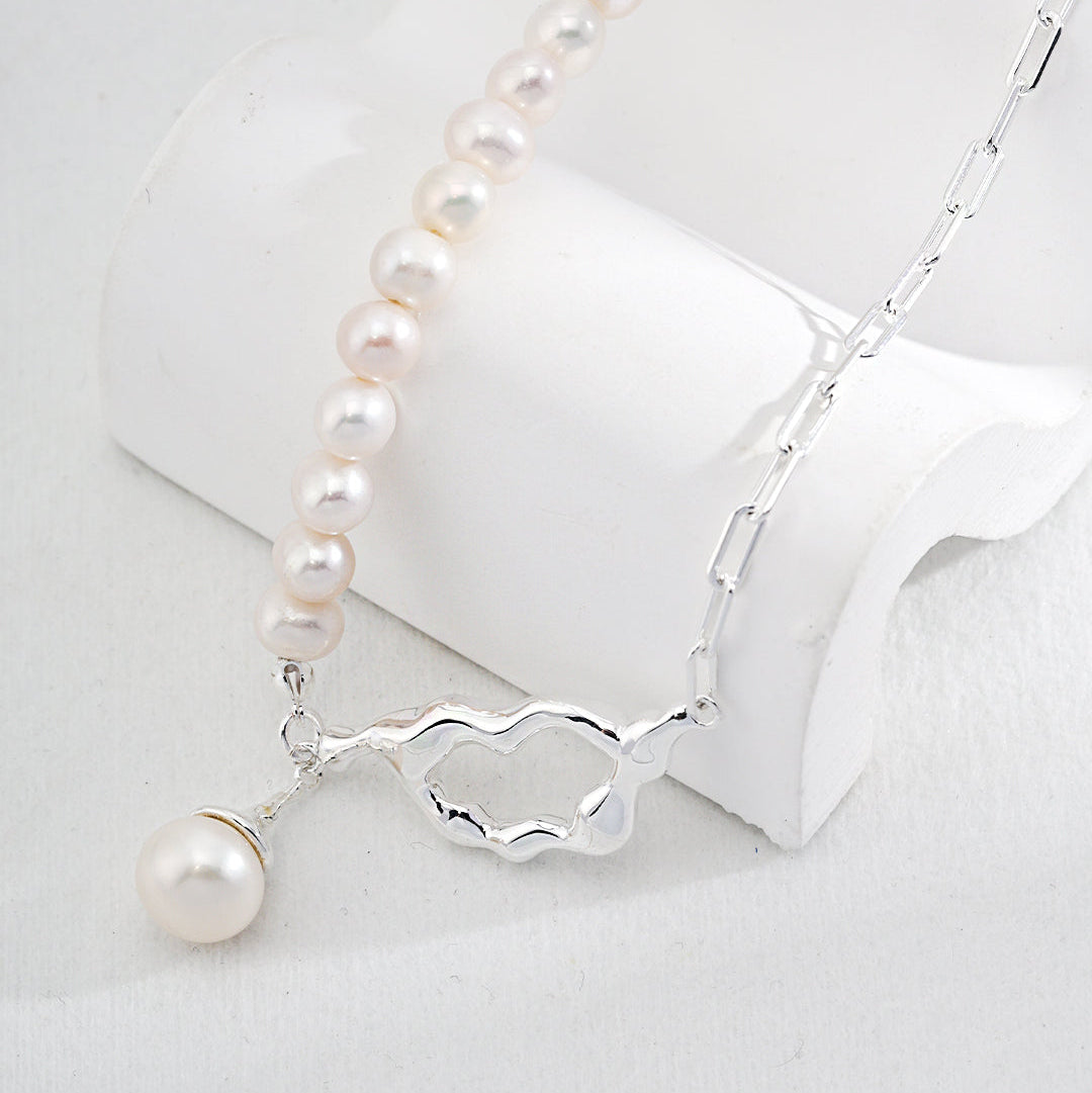 Pearl Reshape Necklace | S925 Silver Adjustable