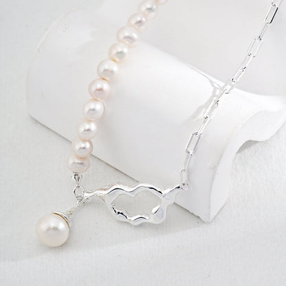 Pearl Reshape Necklace | S925 Silver Adjustable