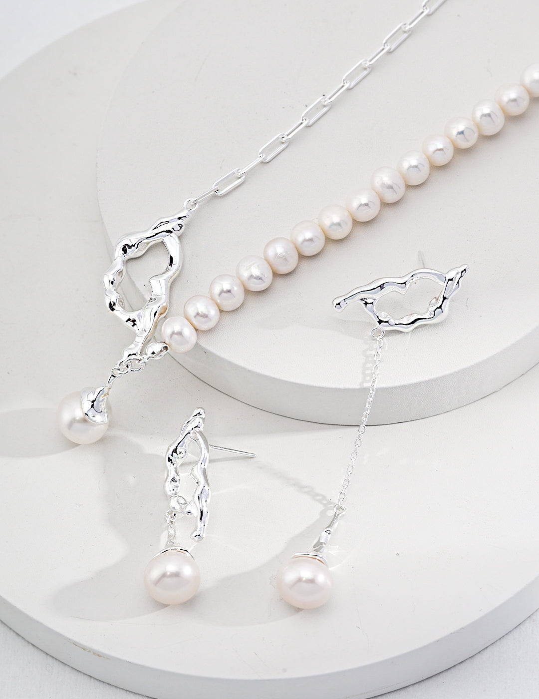 Pearl Reshape Necklace | S925 Silver Adjustable