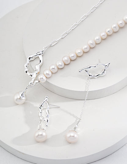 Pearl Reshape Necklace | S925 Silver Adjustable