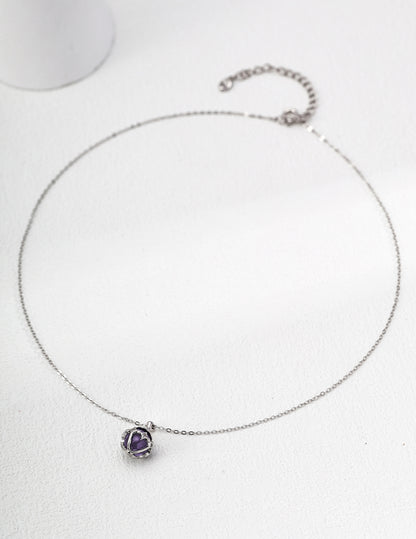 S925 Silver Lucky Star Necklace – Amethyst & Azurite Options