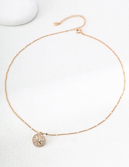 星芒鑲石頸鍊與耳環 | S925純銀設計