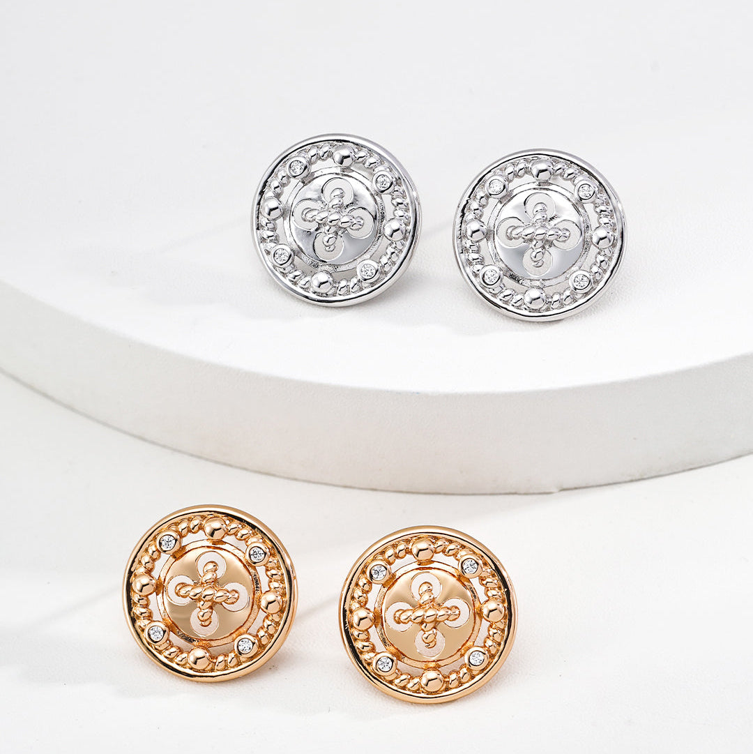 璀璨和諧紐扣耳環