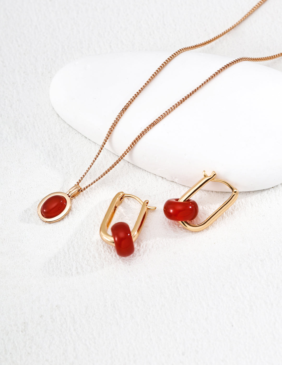 常青和諧玉瑪瑙耳環