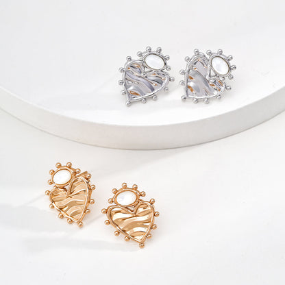 海島心跳愛心耳環 | 純銀珍珠首飾