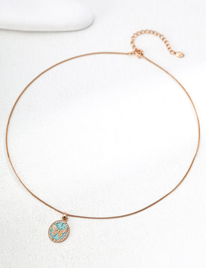 春日蝶影-蒂芬妮藍版項鍊