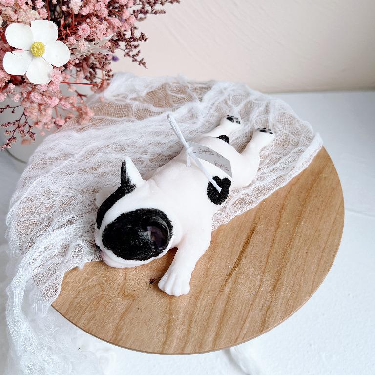 Sleeping French Bulldogs Scented Candle - Black&White